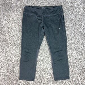 Nike Leggings Womens XL Gray Dri FIT Running Capri Yoga Workout Athletic Pants